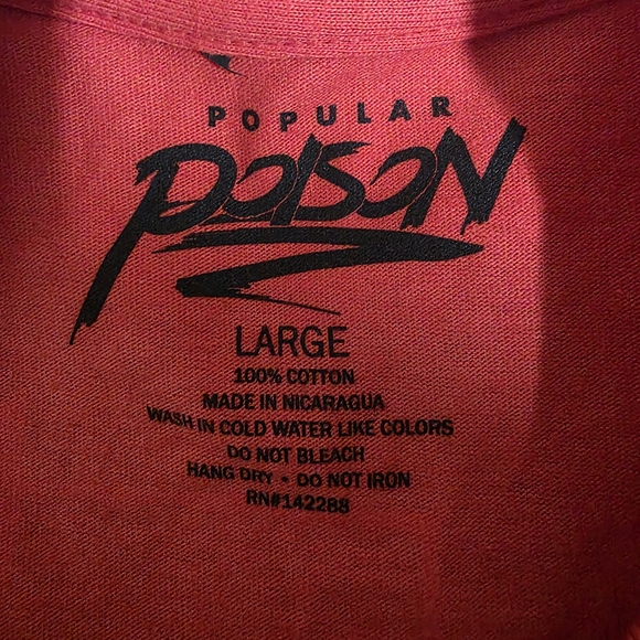 NEW Popular Poison Faith Over Fear Red T-Shirt Size Large Streetwear - Picture 3 of 3